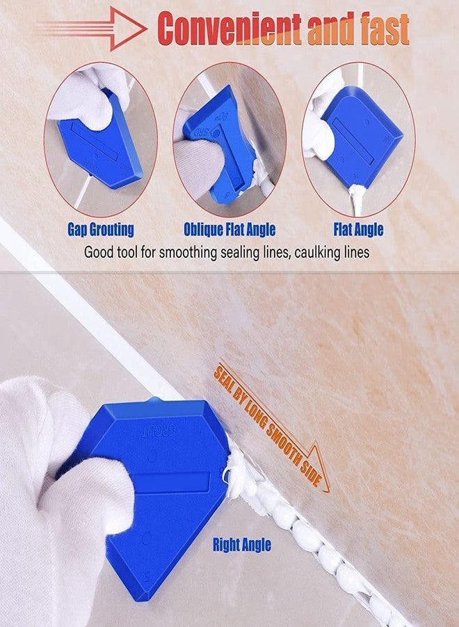 SEMITO 5-in-1 Stainless Steel Head Caulking Tool Kit with Scraper | Sealant Finishing Grout Remover & Gap Filler Tool for Tiles, Countertops, Bathtubs, Sinks, Windows & Home Use (5 Silicone Radius Pads) - Image 2